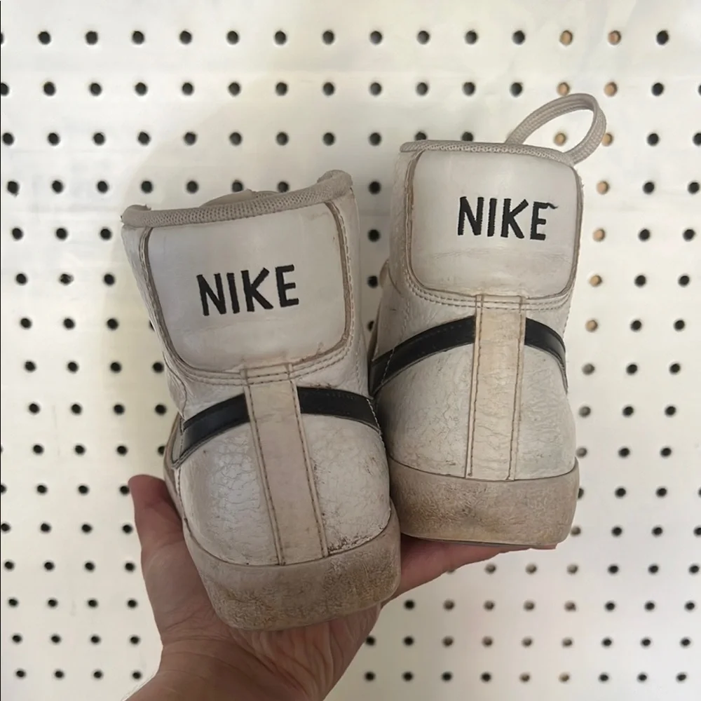 Nike Cream and Black High-Top Sneakers